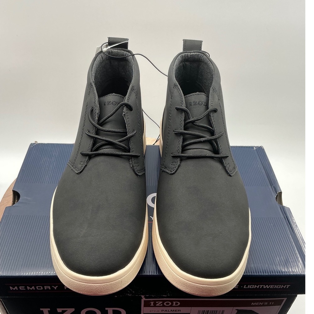 IZOD Palmer Mens Black Chukka Boots Memory Foam Casual Sneakers 11M NEW